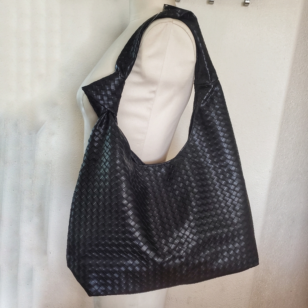 Ulta Beauty Woven Black Hobo Bag